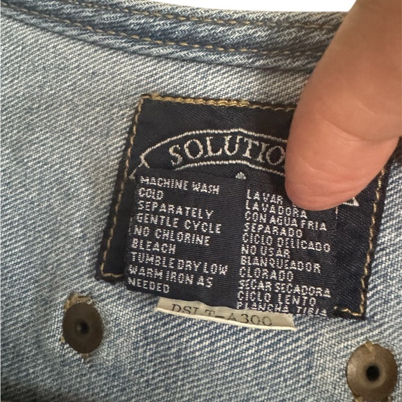 Vintage Solutions Original Denim Vest Western Americana Heart Patch Y2K Medium - Picture 8 of 10